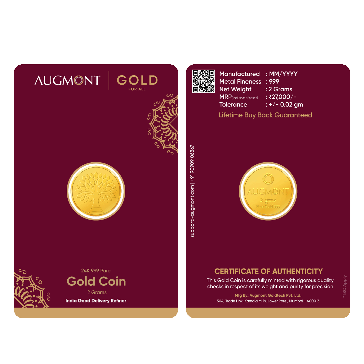 2Gm Gold Coin (999 Purity)