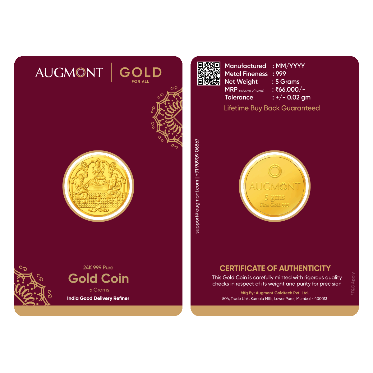 AUGMONT 5Gm GANESH LAXMI & SARASWATI  COIN