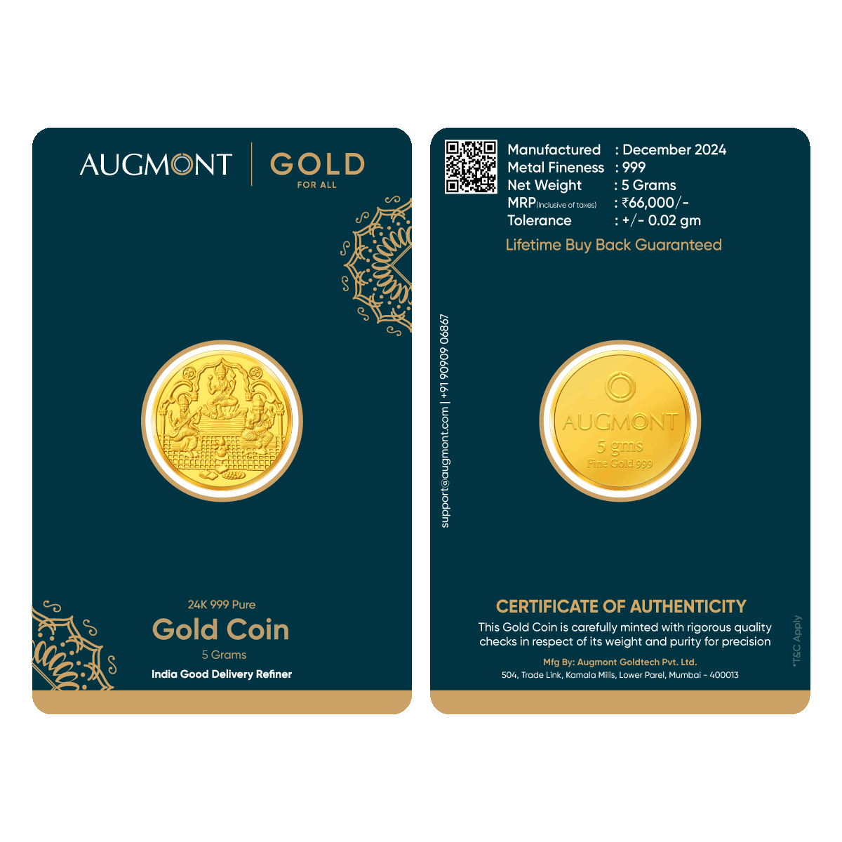 AUGMONT 5Gm GANESH LAXMI & SARASWATI  COIN