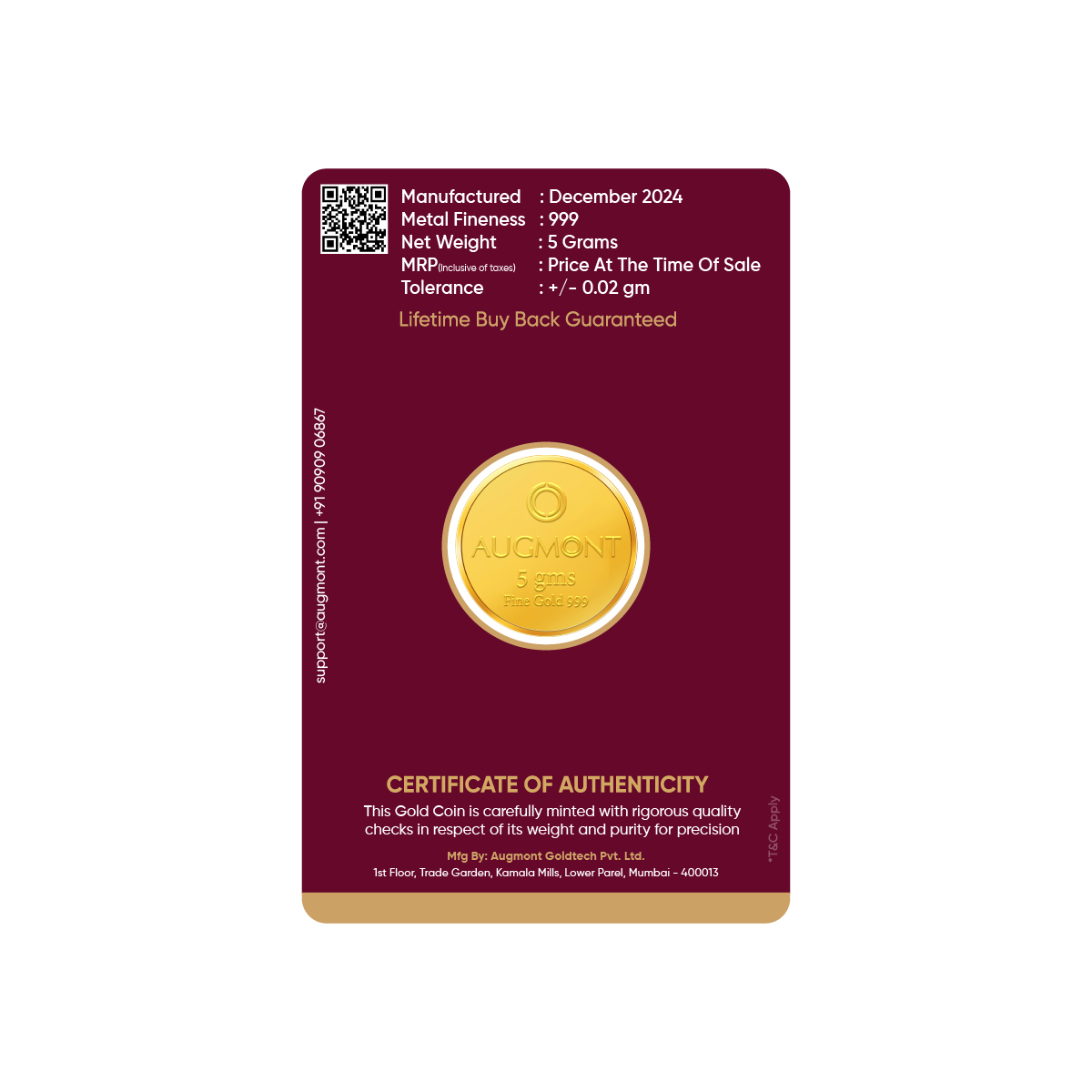 5Gm Gold Coin (999 Purity)