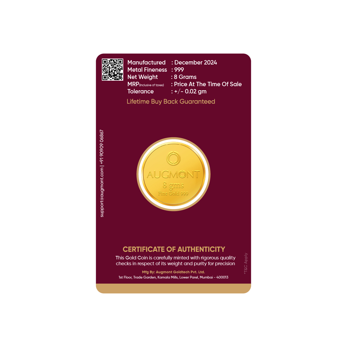 8Gm Gold Coin (999 Purity)