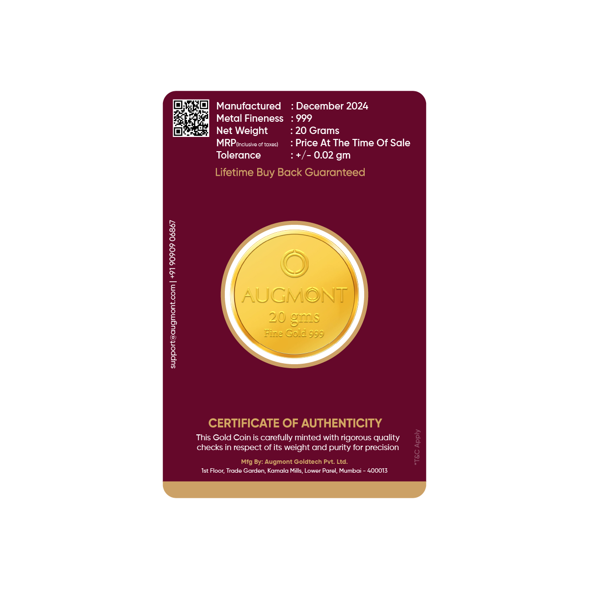 20Gm Gold Coin (999 Purity)
