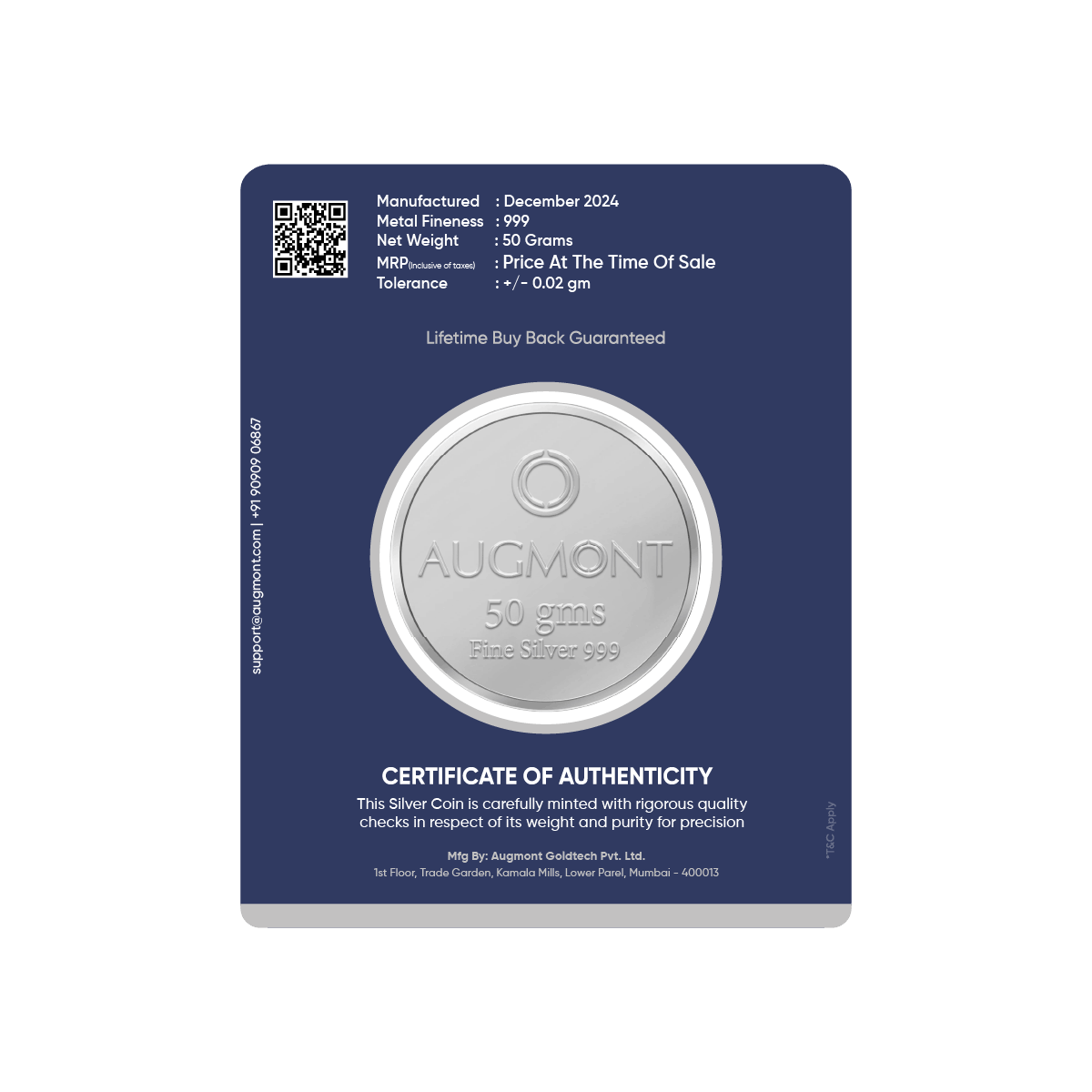 50Gm Silver Coin (999 Purity)