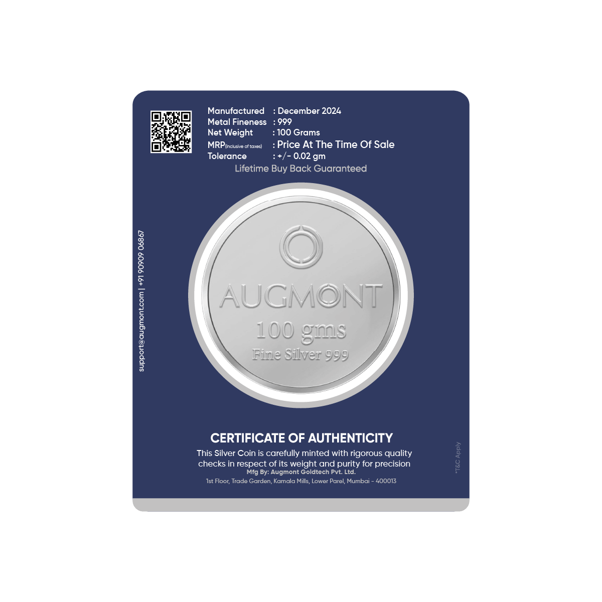 100Gm Silver Coin (999 Purity)
