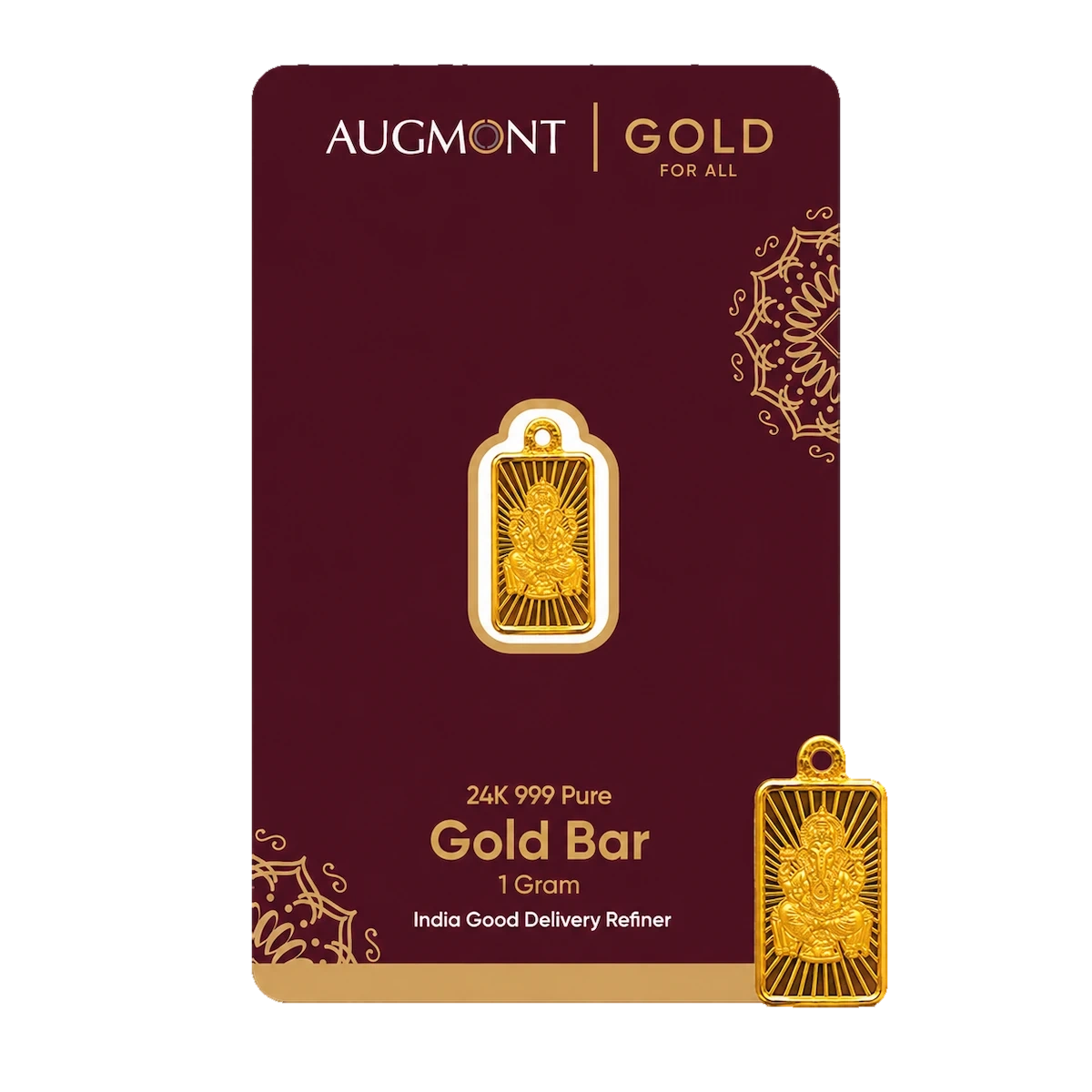 1Gm Gold Bar Pendant - Ganesha